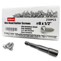 Parafusos autorroscantes Allkeen 304 em aço inoxidável 8 x 12mm