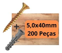 Parafusos Com Buchas Kit C/ 100 Unid. Phs 5,0x40 + Bucha 8mm