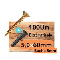 Parafusos Com Buchas Kit Com 100 Phs 5x60 + 100 Buchas 8mm Parafusos Com Buchas Kit Com 100 Phs 5x60 + 100 Buchas 8mm