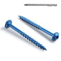 Parafusos de bolso BNUOK, 5 cm, revestidos de azul antiferrugem, 150 unidades