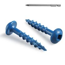 Parafusos de bolso BNUOK 600 unidades 8 x 25 mm revestidos de azul antiferrugem