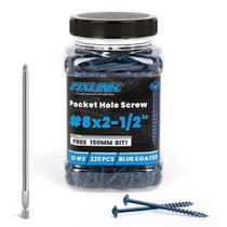 Parafusos de bolso FIXLINK 8 X 65mm 325 PCS revestidos de azul