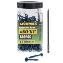 Parafusos de bolso LIONMAX 1,5 cm 600 unidades com broca de acionamento de 150 mm Parafusos de bolso LIONMAX 1,5 cm 600 unidades com broca de acionamento de 150 mm