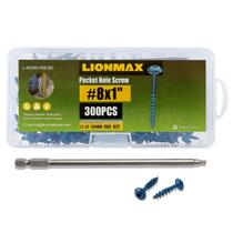 Parafusos de bolso LIONMAX 25 mm 300 unidades com broca de acionamento de 150 mm Parafusos de bolso LIONMAX 25 mm 300 unidades com broca de acionamento de 150 mm