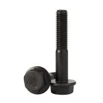 Parafusos de cabeça hexagonal flangeados M10 x 80 mm, liga de aço preto, 6 unidades Parafusos de cabeça hexagonal flangeados M10 x 80 mm, liga de aço preto, 6 unidades