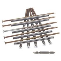 Parafusos de calha ZQYSTT com espigão de 18 cm e ponteira de 13 cm, pacote com 10 unidades, brancos