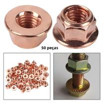 Parafusos De Coletor De Escape Hexagonais Revestidos De Cobre M8 50x Para Acessórios De Carro Turbo