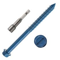 Parafusos de concreto kvohlum Cabeça de lavadora hexagonal azul de 1/4 x 5 polegadas 50 PCS