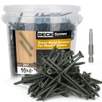 Parafusos de convés Bobibbi 10 x 4" T25 Star Torx Drive Green 2,27 kg Parafusos de convés Bobibbi 10 x 4" T25 Star Torx Drive Green 2,27 kg
