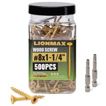 Parafusos de convés LIONMAX 3,2 cm Madeira 8 x 3,2 cm 500 unidades resistentes à ferrugem Parafusos de convés LIONMAX 3,2 cm Madeira 8 x 3,2 cm 500 unidades resistentes à ferrugem