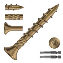 Parafusos de convés SG TZH 8 x 1-1/4 de aço carbono 398 unidades amarelos Parafusos de convés SG TZH 8 x 1-1/4 de aço carbono 398 unidades amarelos