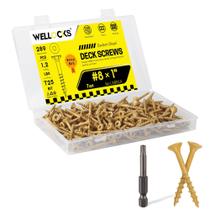 Parafusos de convés WELLOCKS 1,2 kg 8 25 mm 289 unidades com broca Torx