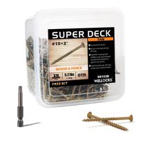 Parafusos de convés WELLOCKS 3x10cm Wood 10 340pcs resistentes à ferrugem