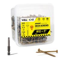 Parafusos de convés WELLOCKS 5 Tan revestidos com epóxi, 205 unidades com broca Torx T25 Parafusos de convés WELLOCKS 5 Tan revestidos com epóxi, 205 unidades com broca Torx T25