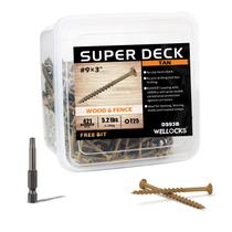Parafusos de convés WELLOCKS Wood 9 3 Tan 396 unidades resistentes à ferrugem