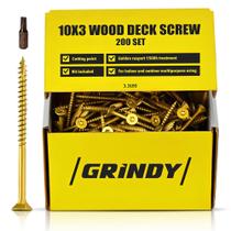Parafusos de madeira 10 x 75 mm Grindy, pacote com 200, 1,5 kg, autoperfurantes
