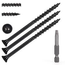 Parafusos de madeira Bobibbi 10 x 8,9 cm T25 Torx Drive pretos 58 unidades Parafusos de madeira Bobibbi 10 x 8,9 cm T25 Torx Drive pretos 58 unidades