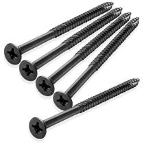 Parafusos de madeira Cauldham Black 9 x 3 polegadas para dobradiças de porta, pacote com 25