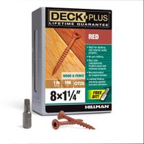 Parafusos de madeira Deck Plus 48424 Exterior 8 x 1-1/4 186 unidades vermelhas Parafusos de madeira Deck Plus 48424 Exterior 8 x 1-1/4 186 unidades vermelhas