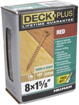 Parafusos de madeira Deck Plus 48425 Exterior 8 x 1-5/8 147 unidades vermelhas Parafusos de madeira Deck Plus 48425 Exterior 8 x 1-5/8 147 unidades vermelhas