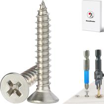 Parafusos de madeira EaseKinder 304 de aço inoxidável 80PCS de cabeça plana Parafusos de madeira EaseKinder 304 de aço inoxidável 80PCS de cabeça plana