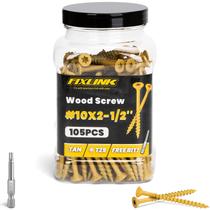 Parafusos de madeira FIXLINK 6,35 cm 105 PCS revestidos com epóxi T25 Star Bit