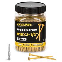 Parafusos de madeira FIXLINK 8,9 cm 105 PCS revestidos com epóxi T25 Star Bit
