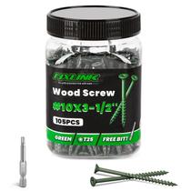 Parafusos de madeira FIXLINK 8,9 cm 105 PCS revestidos com epóxi T25 Star Bit