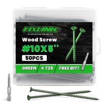 Parafusos de madeira FIXLINK Parafusos de convés 10 x 12,7 cm 50 PCS verdes