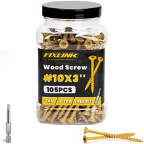 Parafusos de madeira FIXLINK Parafusos de convés 10 x 75 mm 105 unidades revestidos com epóxi