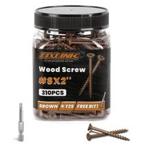 Parafusos de madeira FIXLINK Parafusos de convés 5 cm, 310 unidades, revestidos com epóxi