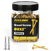 Parafusos de madeira FIXLINK Parafusos de convés 8 x 2 310 unidades revestidos com epóxi
