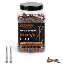 Parafusos de madeira FIXLINK Parafusos de convés de 3,2 cm 8 x 3,2 cm 310 unidades marrons