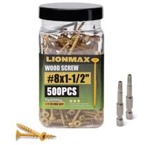Parafusos de madeira LIONMAX Deck 3,8 cm resistentes à ferrugem, 500 unidades com broca