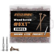 Parafusos de madeira Parafusos de convés FIXLINK 8 x 25 mm 310 unidades revestidas com epóxi