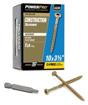 Parafusos de madeira Power Pro 48585 10 x 8,9 cm revestidos com epóxi 59 unidades Parafusos de madeira Power Pro 48585 10 x 8,9 cm revestidos com epóxi 59 unidades