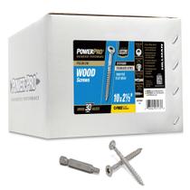 Parafusos de madeira Power Pro 48627 em aço inoxidável 10 x 6,4 cm 2,5 polegadas Parafusos de madeira Power Pro 48627 em aço inoxidável 10 x 6,4 cm 2,5 polegadas