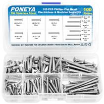 Parafusos de máquina PONEYA Phillips Flat Head 304 em aço inoxidável