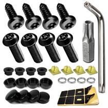 Parafusos de matrícula BGGTMO em aço inoxidável preto anti-roubo