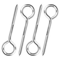 Parafusos de olhal Aovchei 304 em aço inoxidável 6cm 4 peças