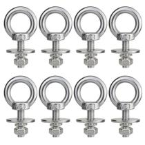 Parafusos de olhal QWETRY M8 com porcas, pacote com 8 peças de aço inoxidável