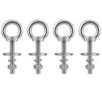 Parafusos de olho QWETRY M8 de aço inoxidável com porcas, pacote com 4, 50 mm Parafusos de olho QWETRY M8 de aço inoxidável com porcas, pacote com 4, 50 mm