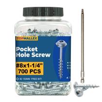 Parafusos de orifício de bolso TOPMALLEX de 1,25 polegadas, 700 unidades com broca de acionamento Parafusos de orifício de bolso TOPMALLEX de 1,25 polegadas, 700 unidades com broca de acionamento