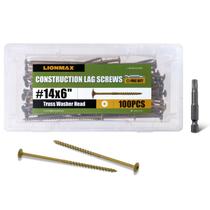 Parafusos de retenção LIONMAX Parafuso estrutural de madeira de 15 cm 14 x 15 cm 100 unidades