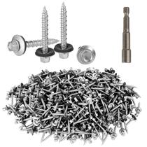 Parafusos de telhado AOKLIT Hex Head 10 1-1/2" 500 unidades com lavadora Parafusos de telhado AOKLIT Hex Head 10 1-1/2" 500 unidades com lavadora