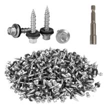 Parafusos de telhado AOKLIT Hex Head 10 2,54 cm 500 unidades zincadas Parafusos de telhado AOKLIT Hex Head 10 2,54 cm 500 unidades zincadas