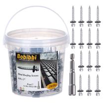 Parafusos de telhado de metal Bobibbi 10 x 7,62 cm com lavadora EPDM 250 unidades Parafusos de telhado de metal Bobibbi 10 x 7,62 cm com lavadora EPDM 250 unidades