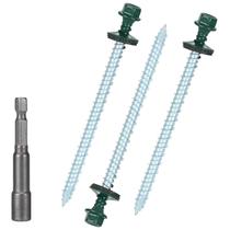 Parafusos de telhado de metal Bobibbi 10 x 7,62 cm verdes 250 unidades Parafusos de telhado de metal Bobibbi 10 x 7,62 cm verdes 250 unidades