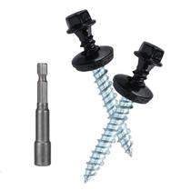 Parafusos de telhado de metal Bobibbi 10x3,8 cm com lavadora EPDM (250 unidades)