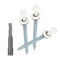 Parafusos de telhado de metal Bobibbi 10x6,35 mm Brite White (250 unidades) Parafusos de telhado de metal Bobibbi 10x6,35 mm Brite White (250 unidades)